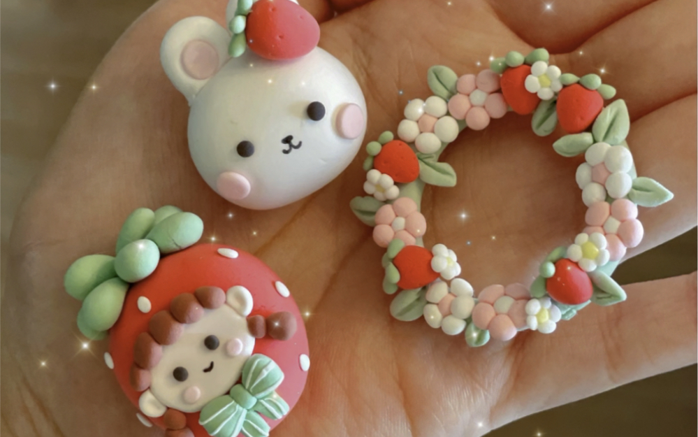 粘土草莓_粘土草莓制作方法_草莓粘土手机游戏